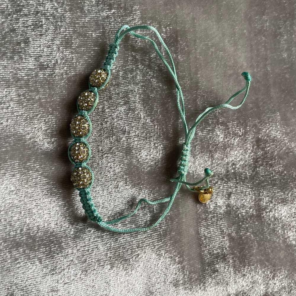 J.Crew aqua rhinestone tie bracelet - great condition
